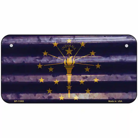 Indiana Corrugated Flag Novelty License Plate 6" x 3" (BP)