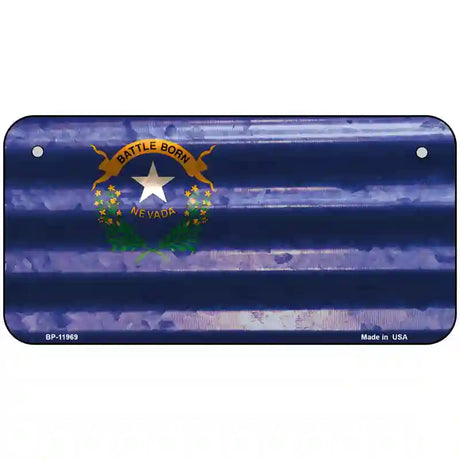 Nevada Corrugated Flag Novelty License Plate 6" x 3" (BP)