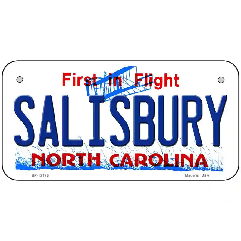 Salisbury North Carolina State Novelty Metal License Plate 6" x 3" (BP)