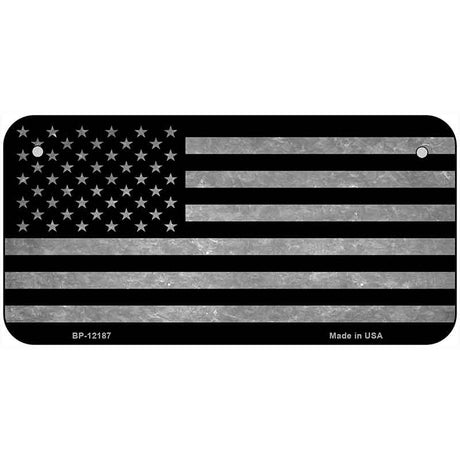 American Flag Black and Gray Novelty Metal License Plate 6" x 3" Bicycle (BP)