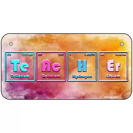 Teacher Periodic Table Novelty Metal License Plate 6" x 3" (BP)