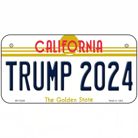 Trump 2024 California Novelty Metal License Plate 6" x 3" Bicycle (BP)