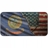 Idaho/American Flag Novelty Metal License Plate 6" x 3" (BP)