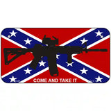 Come and Take It Confederate Flag Novelty Metal License Plate 6" x 3" (BP)