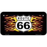 Route 66 Flames Novelty Metal License Plate 6" x 3" (BP)