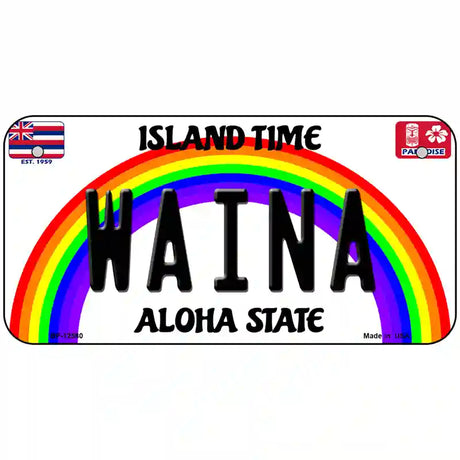 Waina Hawaii Novelty Metal License Plate 6" x 3" (BP)