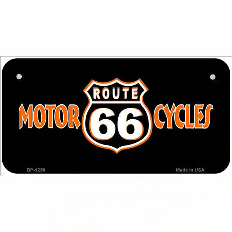 Route 66 Motorcycles Novelty Metal License Plate 6" x 3" (BP)