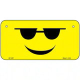 Sunglasses Cool Smiley Novelty Metal License Plate 6" x 3" (BP)