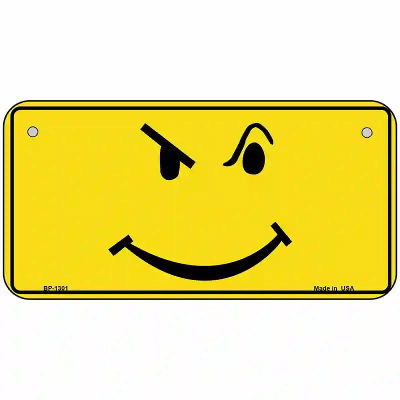 Defiant Smiley Novelty Metal License Plate 6" x 3" (BP)