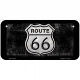 Route 66 Black & White Novelty Metal License Plate 6" x 3" (BP)