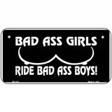 Bad Ass Girls Novelty Metal License Plate 6" x 3" (BP)