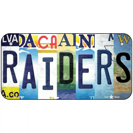 Raiders Strip Art Novelty Metal License Plate Tag 6" x 3" (BP)