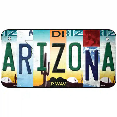 Arizona Strip Art Novelty Metal License Plate Tag 6" x 3" (BP)