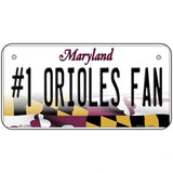 Number 1 Orioles Fan Novelty Metal License Plate Tag 6" x 3" Bicycle (BP)