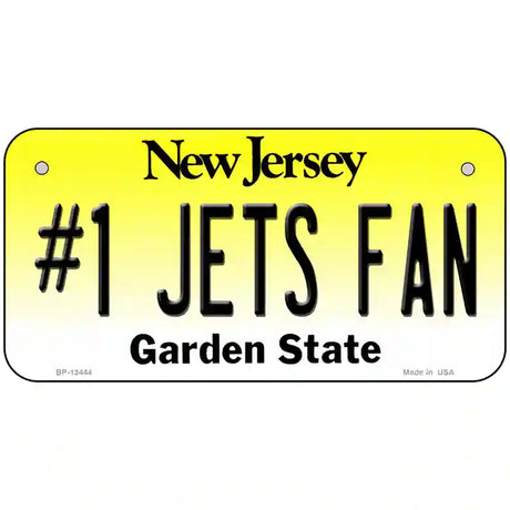 Number 1 Jets Fan Novelty Metal License Plate Tag 6" x 3" (BP)