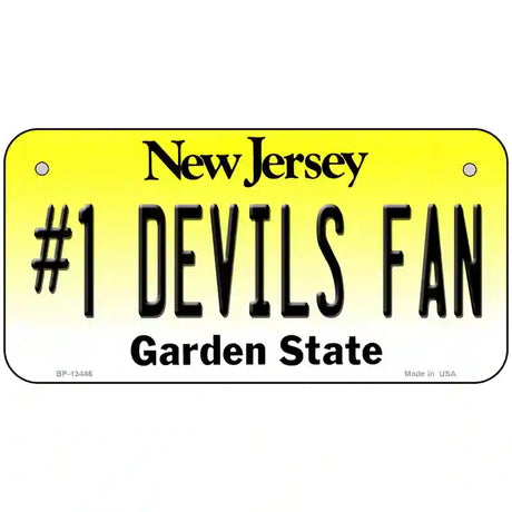 Number 1 Devils Fan Novelty Metal License Plate Tag 6" x 3" (BP)