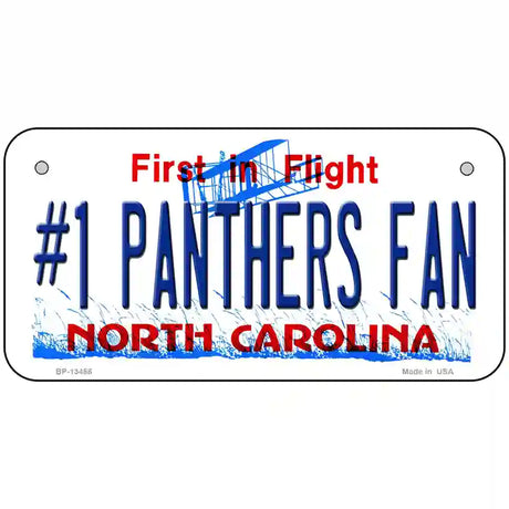 Number 1 Panthers Fan Football Novelty Metal License Plate Tag 6" x 3" (BP)
