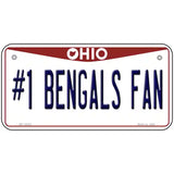 Number 1 Bengals Fan Novelty Metal License Plate Tag 6" x 3" (BP)