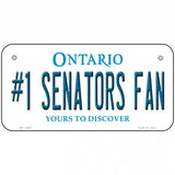 Number 1 Senators Fan Novelty Metal License Plate Tag 6" x 3" Bicycle (BP)