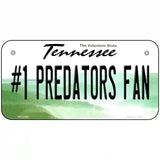 Number 1 Predators Fan Novelty Metal License Plate Tag 6" x 3" Bicycle (BP)