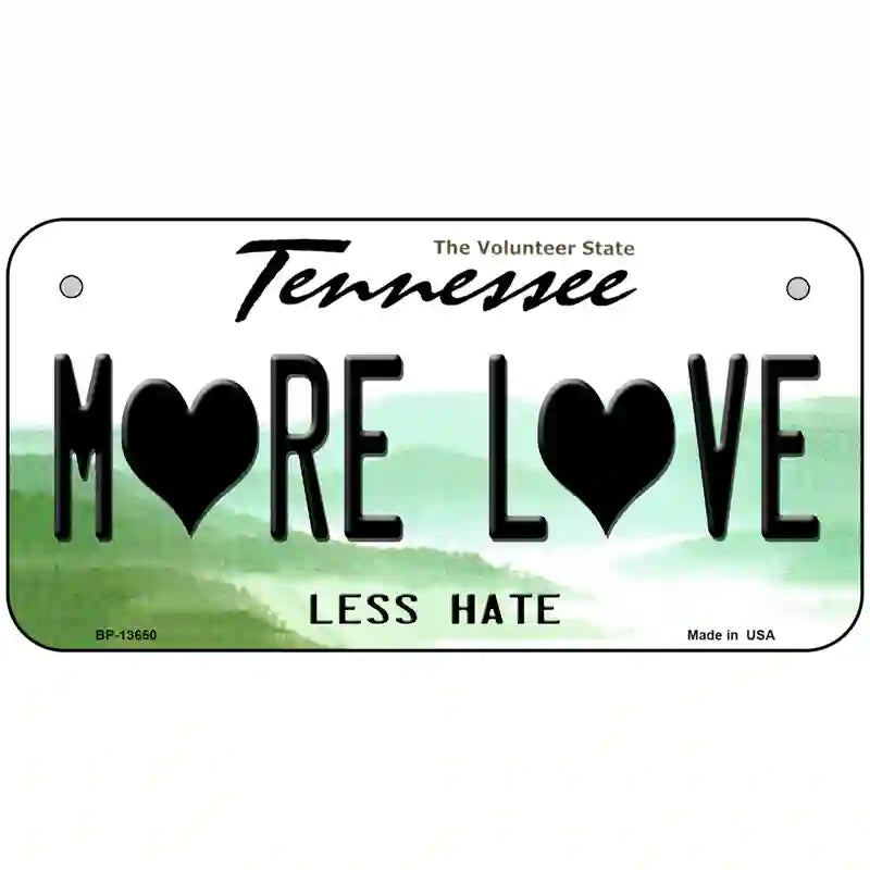 More Love Novelty Metal License Plate Tag 6" x 3" Bicycle (BP)