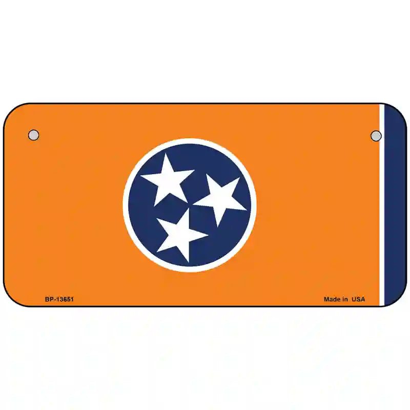 Tennessee Flag Orange Novelty Metal License Plate Tag 6" x 3" Bicycle (BP)