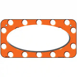 White Orange Polka Dots Center Oval Metal Novelty License Plate 6" x 3" (BP)