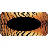 Tiger With Black Center Oval Metal Novelty License Plate 6" x 3" (BP)
