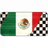 Mexico Racing Flag Novelty Metal License Plate Tag 6" x 3" (BP)