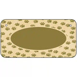 Paw With Center Oval Metal Novelty License Plate 6" x 3" (BP)