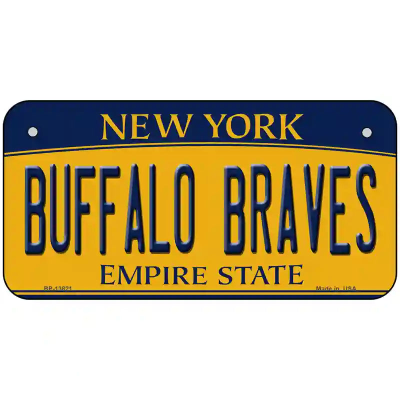 Buffalo Braves New York Novelty Metal License Plate Tag 6" x 3" Bicycle (BP)