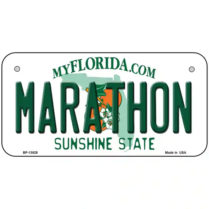 Marathon Florida Novelty Metal License Plate Tag 6" x 3" Bicycle (BP)