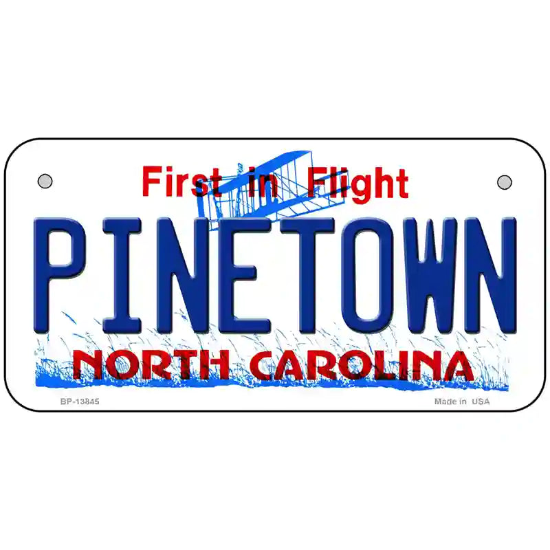 Pinetown North Carolina Novelty Metal License Plate Tag 6" x 3" Bicycle (BP)