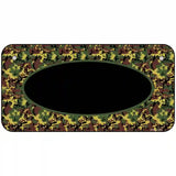 Green Camo Oval With Black Oval Center Metal Novelty License Plate