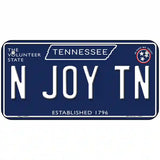 N Joy TN Tennessee Blue Novelty Metal License Plate Tag 6" x 3" (BP)