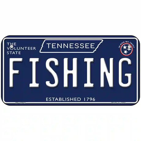 Fishing Tennessee Blue Novelty Metal License Plate Tag 6" x 3" (BP)