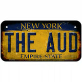 The Aud New York Yellow Novelty Metal License Plate Tag 6" x 3" Bicycle (BP)