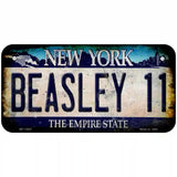 Beasley 11 New York Blue Novelty Metal License Plate Tag 6" x 3" Bicycle (BP)