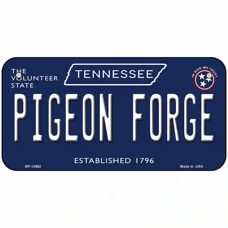 Pigeon Forge Tennessee Blue Novelty Metal License Plate Tag 6" x 3" Bicycle (BP)