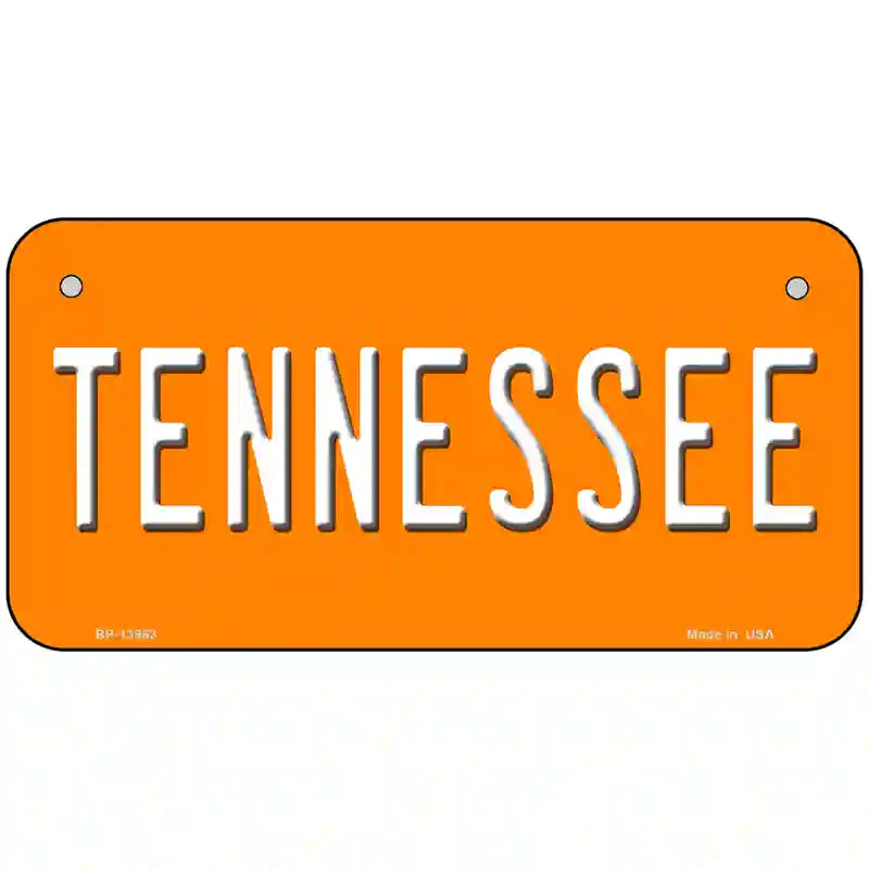 Tennessee Orange Novelty Metal License Plate Tag 6" x 3" Bicycle (BP)