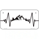 Mountains Heart Beat Novelty Metal License Plate Tag 6" x 3" (BP)
