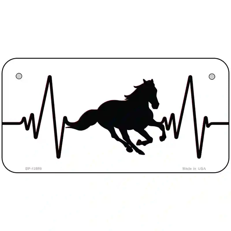 Horse Heart Beat Novelty Metal License Plate Tag 6" x 3" Bicycle (BP)