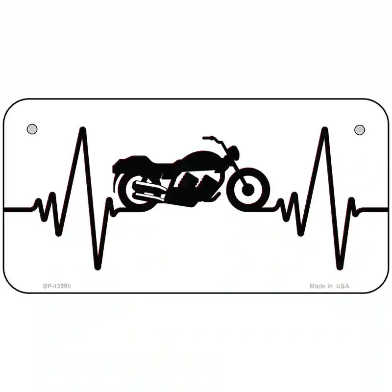 Motorcycle Heart Beat Novelty Metal License Plate Tag 6" x 3" Bicycle (BP)