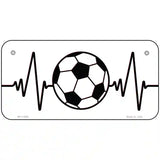 Soccer Heart Beat Novelty Metal License Plate Tag 6" x 3" (BP)