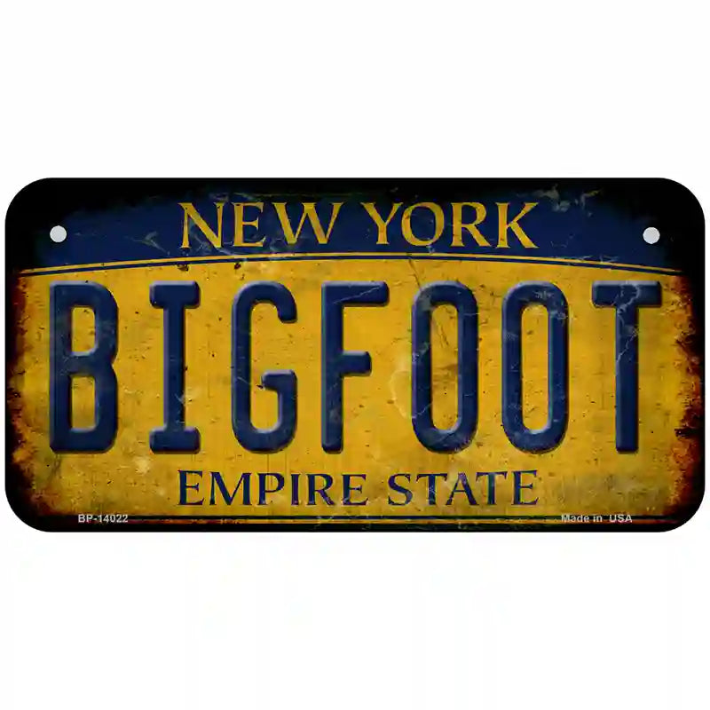 Bigfoot New York Novelty Metal License Plate Tag 6" x 3" Bicycle (BP)