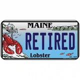 Retired Maine Lobster Novelty Metal License Plate 6" x 3" (BP)