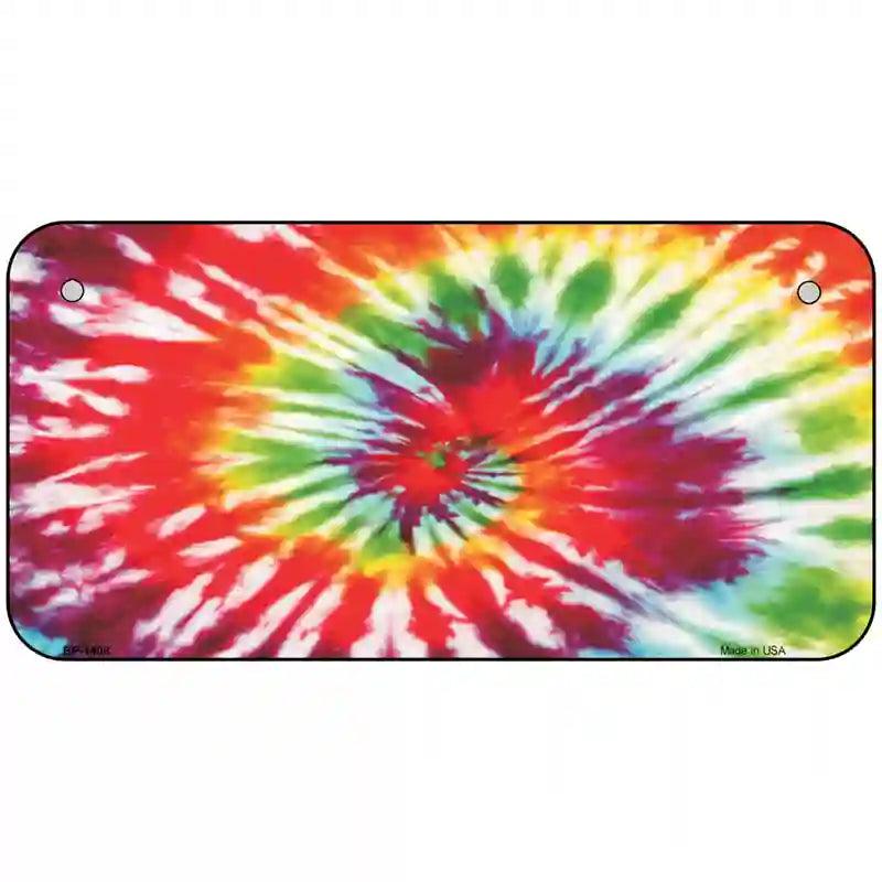 Red Swirl Tie-Dye Metal Novelty License Plate 6" x 3" (BP)