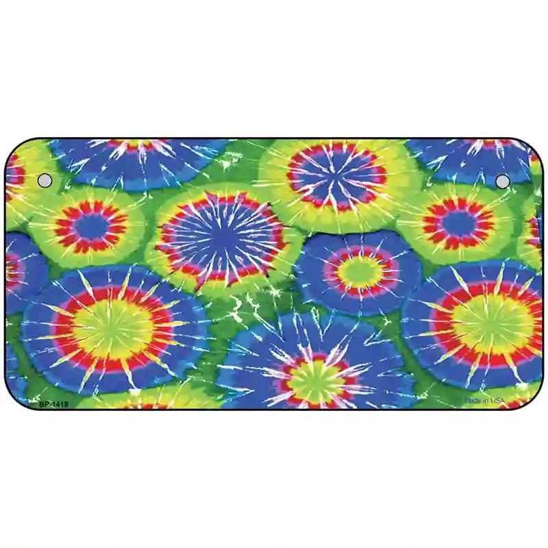 Blue Green Tie-Dye Metal Novelty License Plate 6" x 3" (BP)