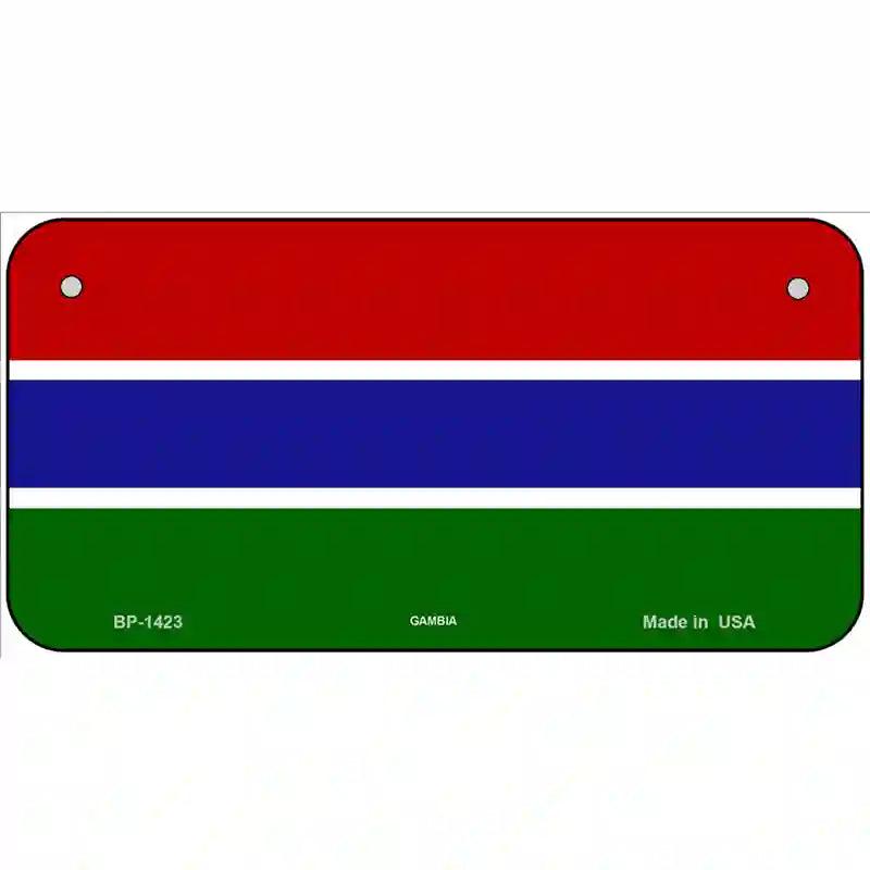 Gambia Flag Metal Novelty License Plate 6" x 3" (BP)