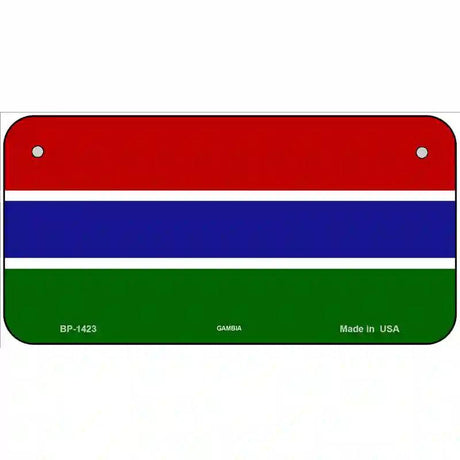 Gambia Flag Metal Novelty License Plate 6" x 3" (BP)